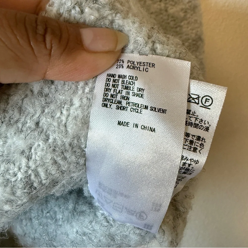 Samansa‎ Mos2 Boucle Gray Women's Sweater Cardigan Sz F or Small - Picture 10 of 11